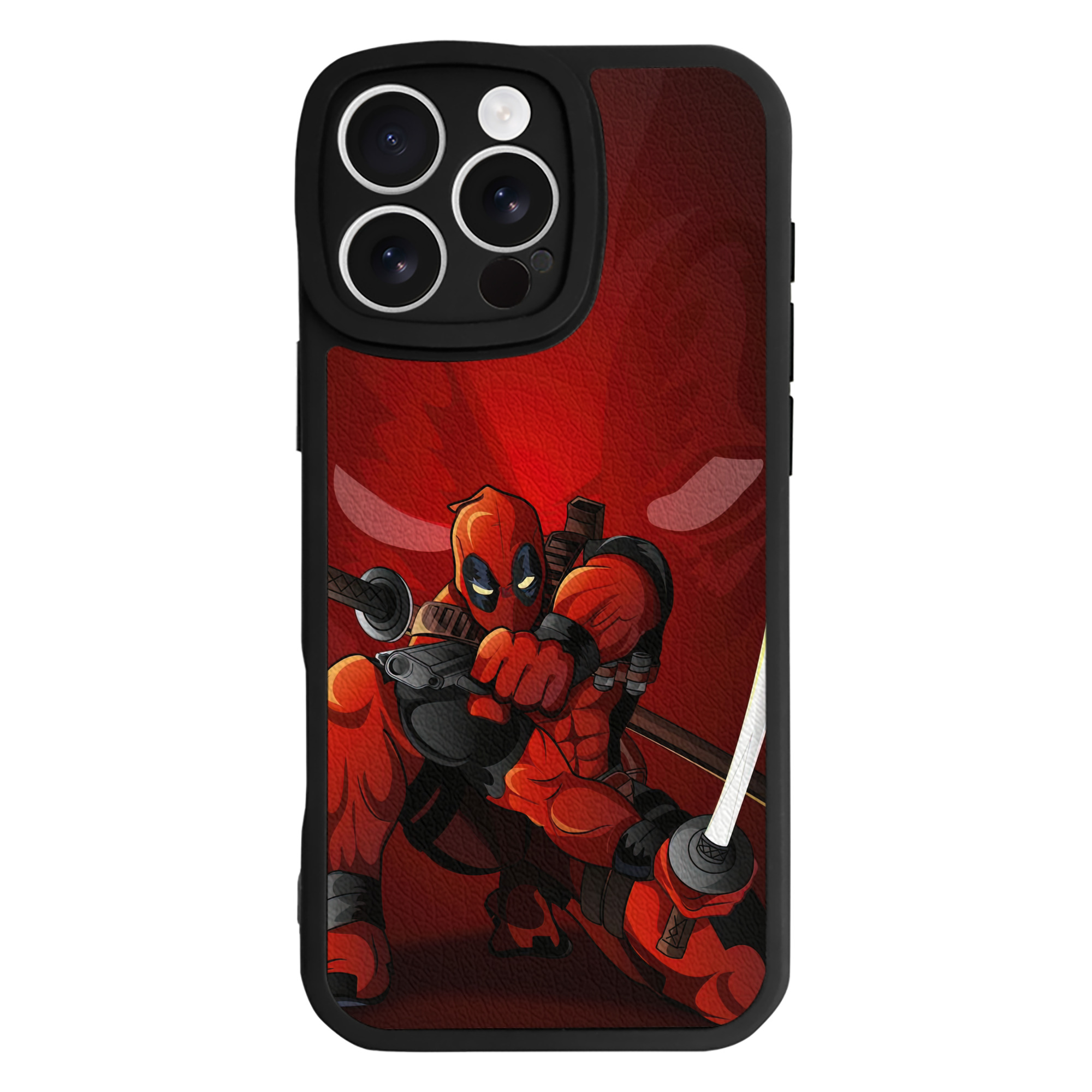 （画像用） Deadpool デッドプール 【iPhone 16シリーズ対応】シリコンスマホケース（レザー調） 材質：シリコン